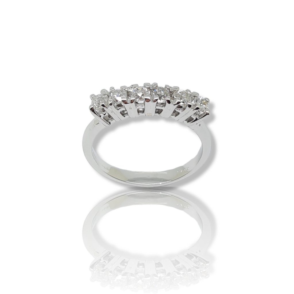 White gold eternity ring k18 with 6 diamonds (code P2198)